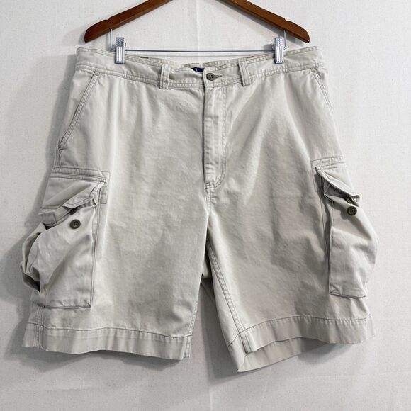 Men's Ralph Lauren Heavy Classic Polo 67 Chino Cargo Shorts Double Button Sz 38 - Picture 1 of 11